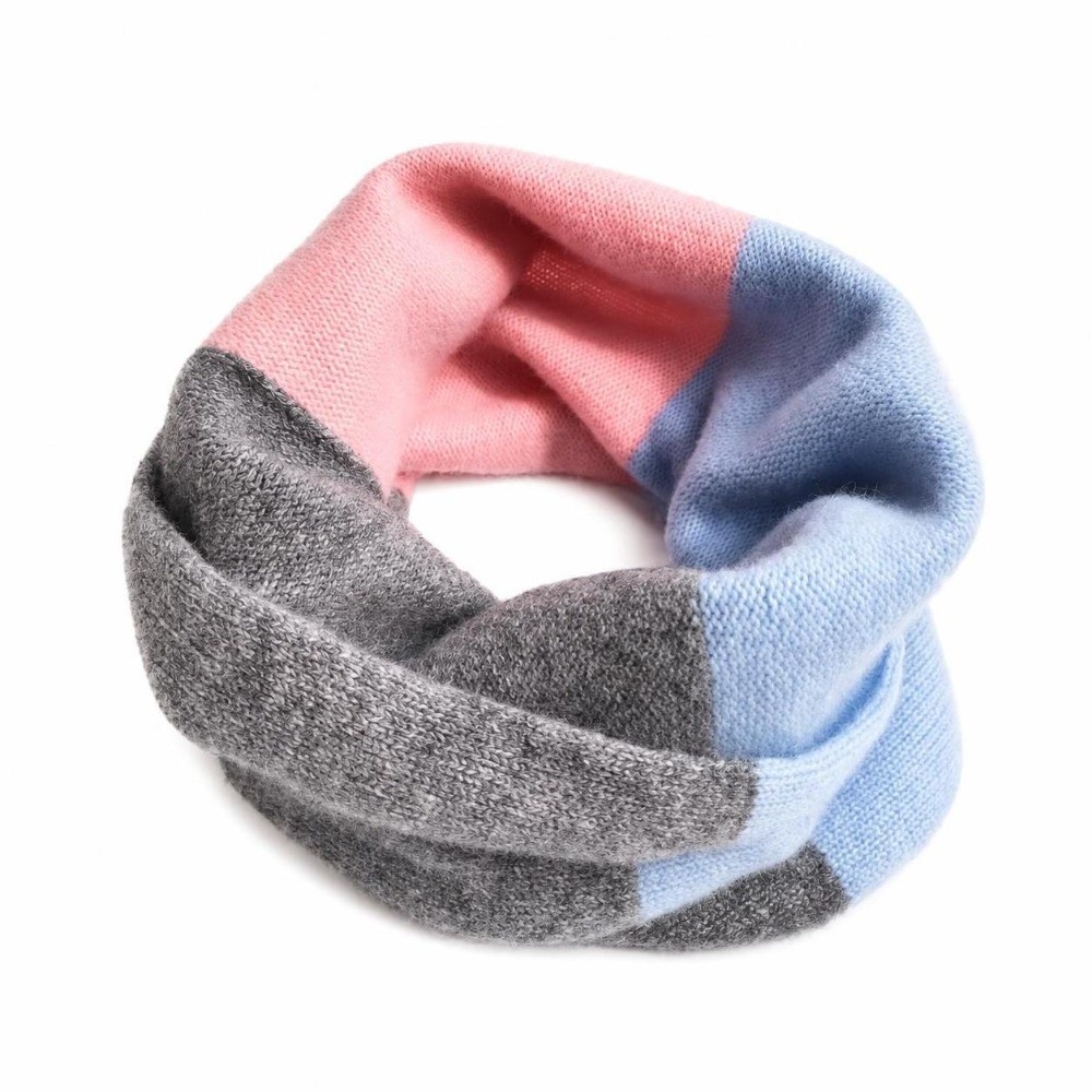 Infinity Scarf Knit - Zachte, gekleurde Infinity-sjaal, gebreide, rekbare nekwarmer,