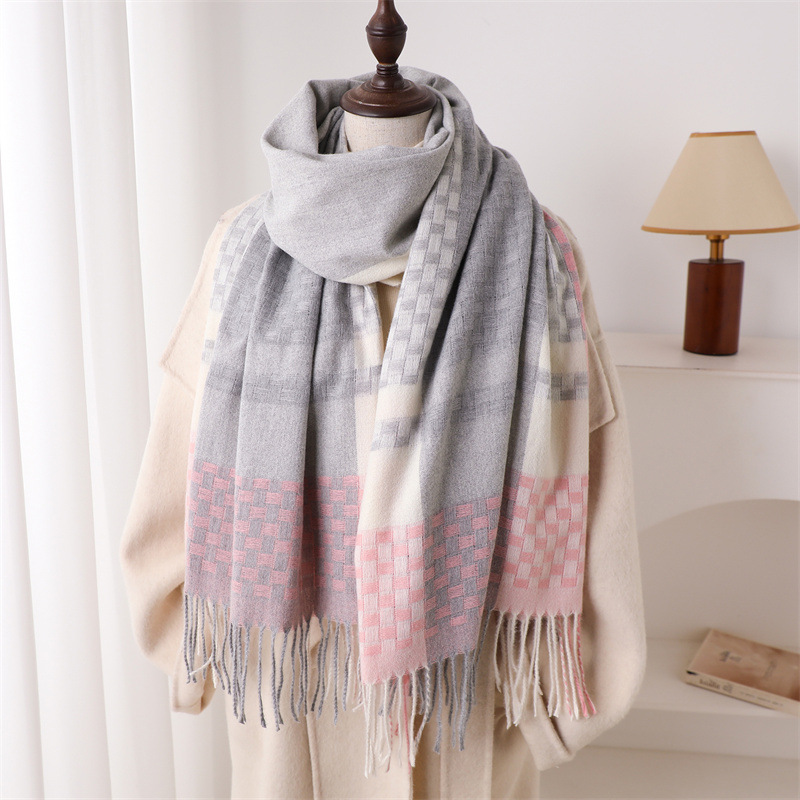 Woven Scarf Blanket - Luxe merk kasjmier dames geruite sjaal