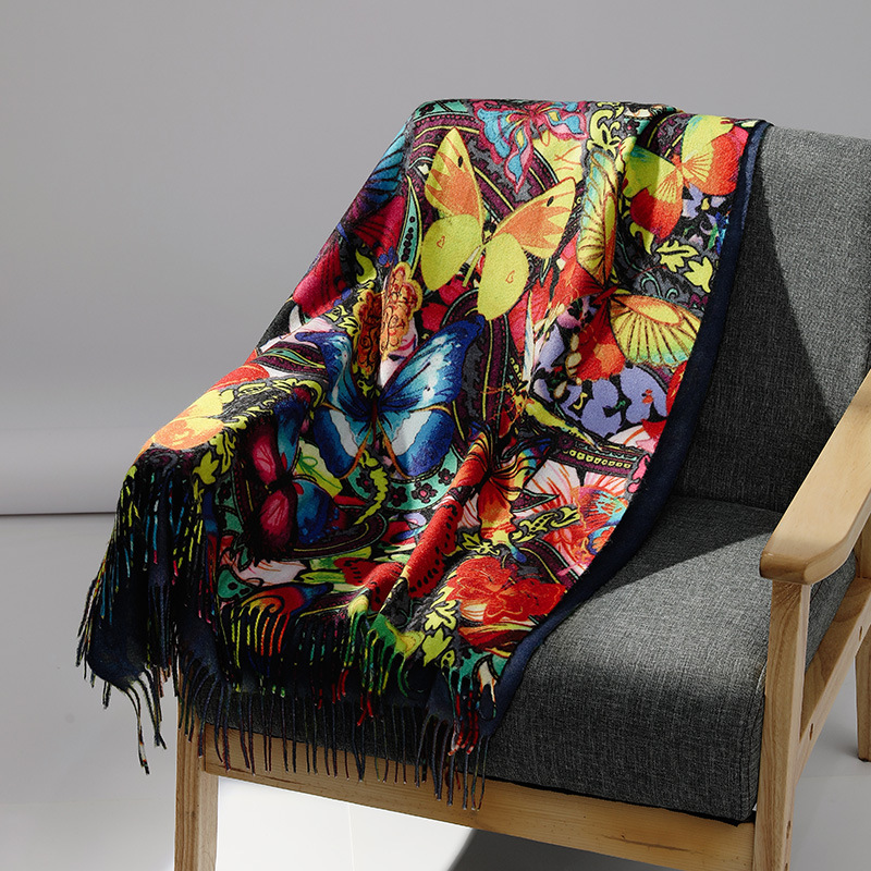 Woven Scarf Blanket - Luxe Merk Olieverfschilderij Kasjmier Sjaal voor