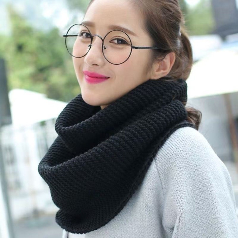 Warme, effen kleurige sjaal me - Infinity Scarf Knit recensie en prijs