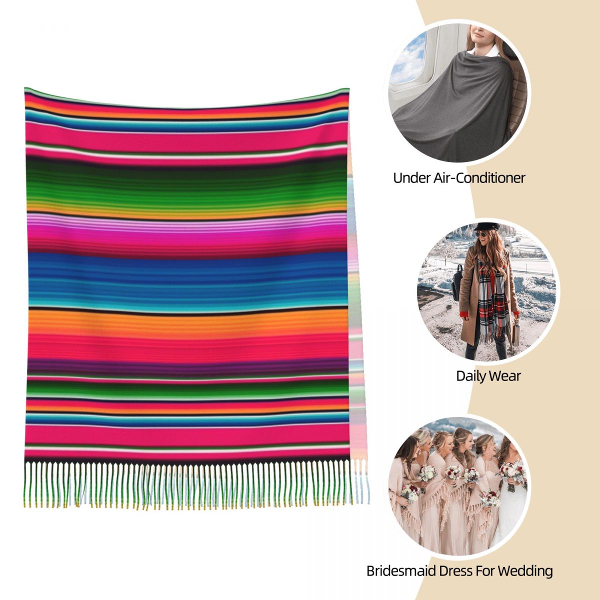 Mexicaanse Deken Gestreepte Fi - Woven Scarf Blanket recensie en prijs
