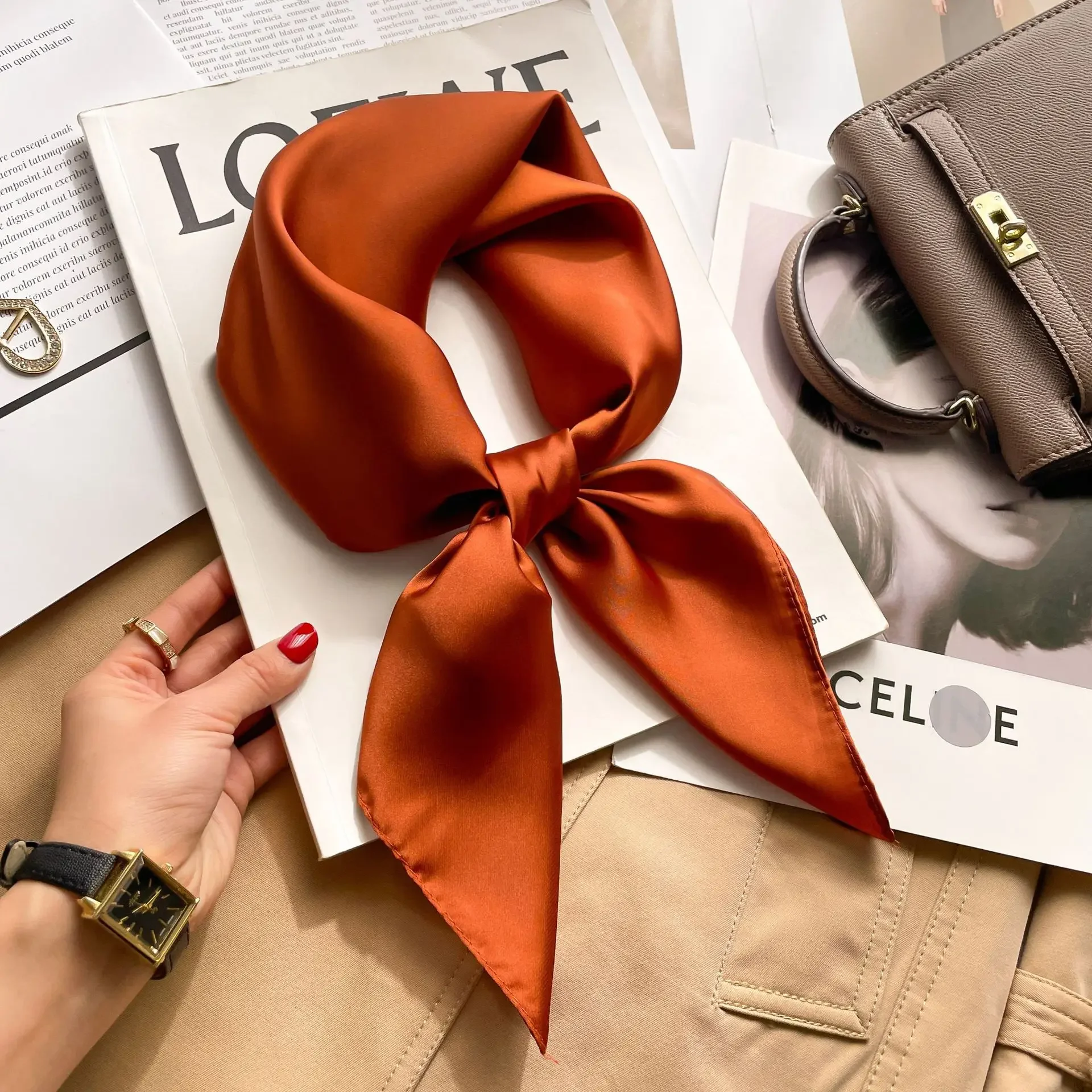 70cm Effen Kleuren Neckerchief - Scarf Silk Square recensie en prijs