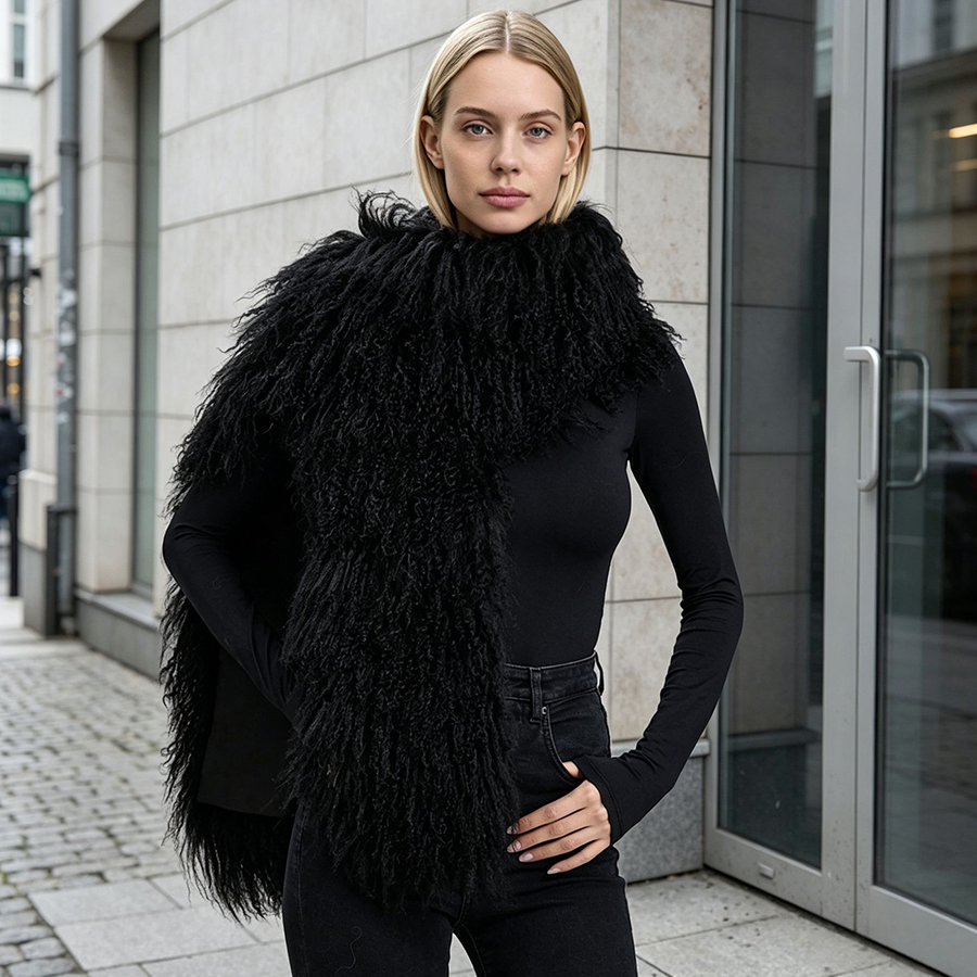 Lange bruine sjaal van Mongool - Stole Wedding Shawl recensie en prijs