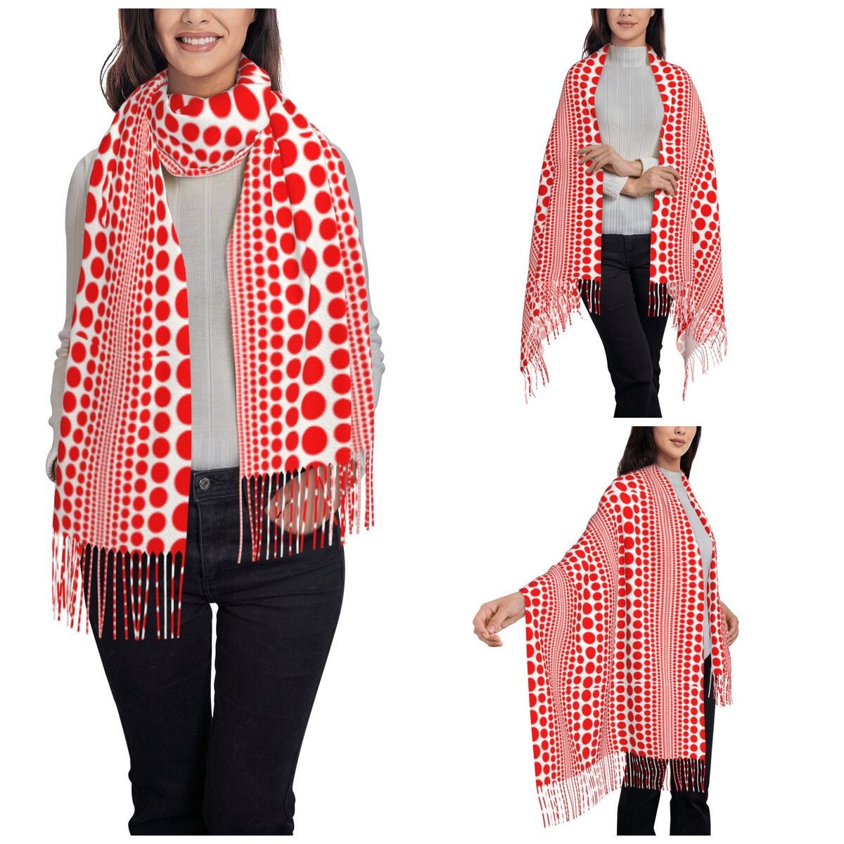 Rode Infinity Polka Dots sjaal - Infinity Scarf Knit recensie en prijs
